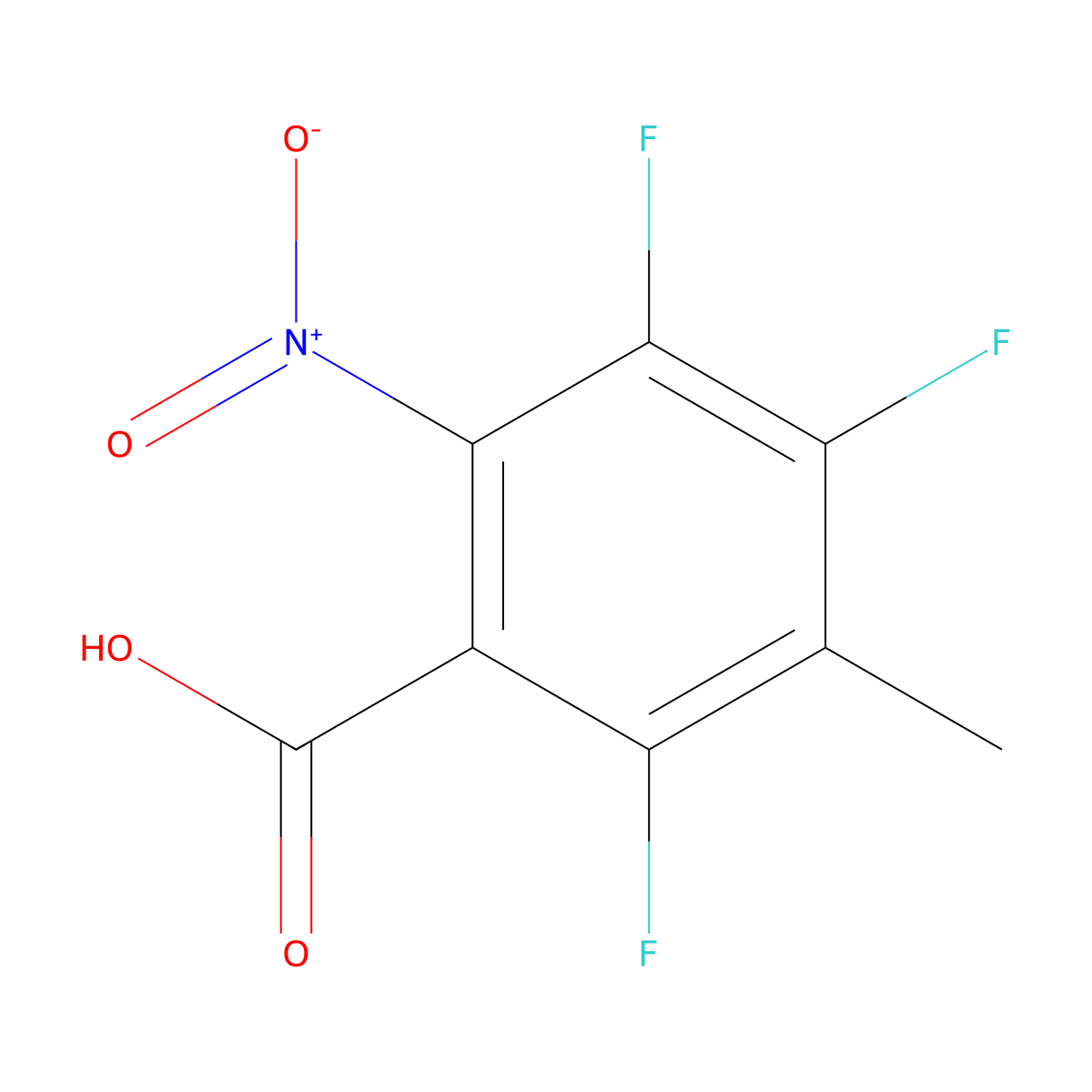 2,4,5-Trifluoro-3-methyl-6-nitrobenzoic acid molecular structure, CAS 167887-95-8