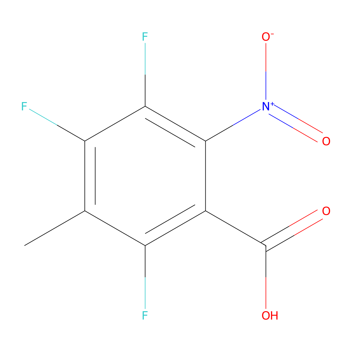 2,4,5-Trifluoro-3-methyl-6-nitrobenzoic acid molecular structure, CAS 167887-95-8
