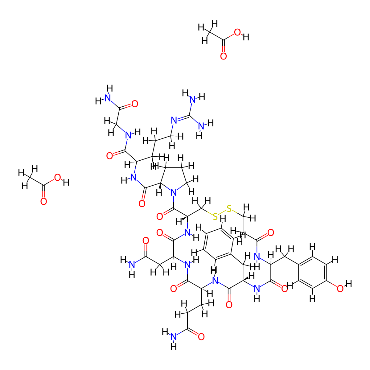 Desmopressin diacetate molecular structure, CAS 16789-98-3