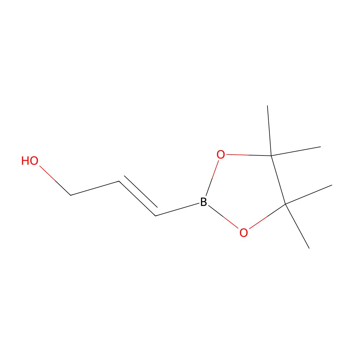 (2E)-3-(4,4,5,5-tetramethyl-1,3,2-dioxaborolan-2-yl)prop-2-en-1-ol molecular structure, CAS 167896-48-2