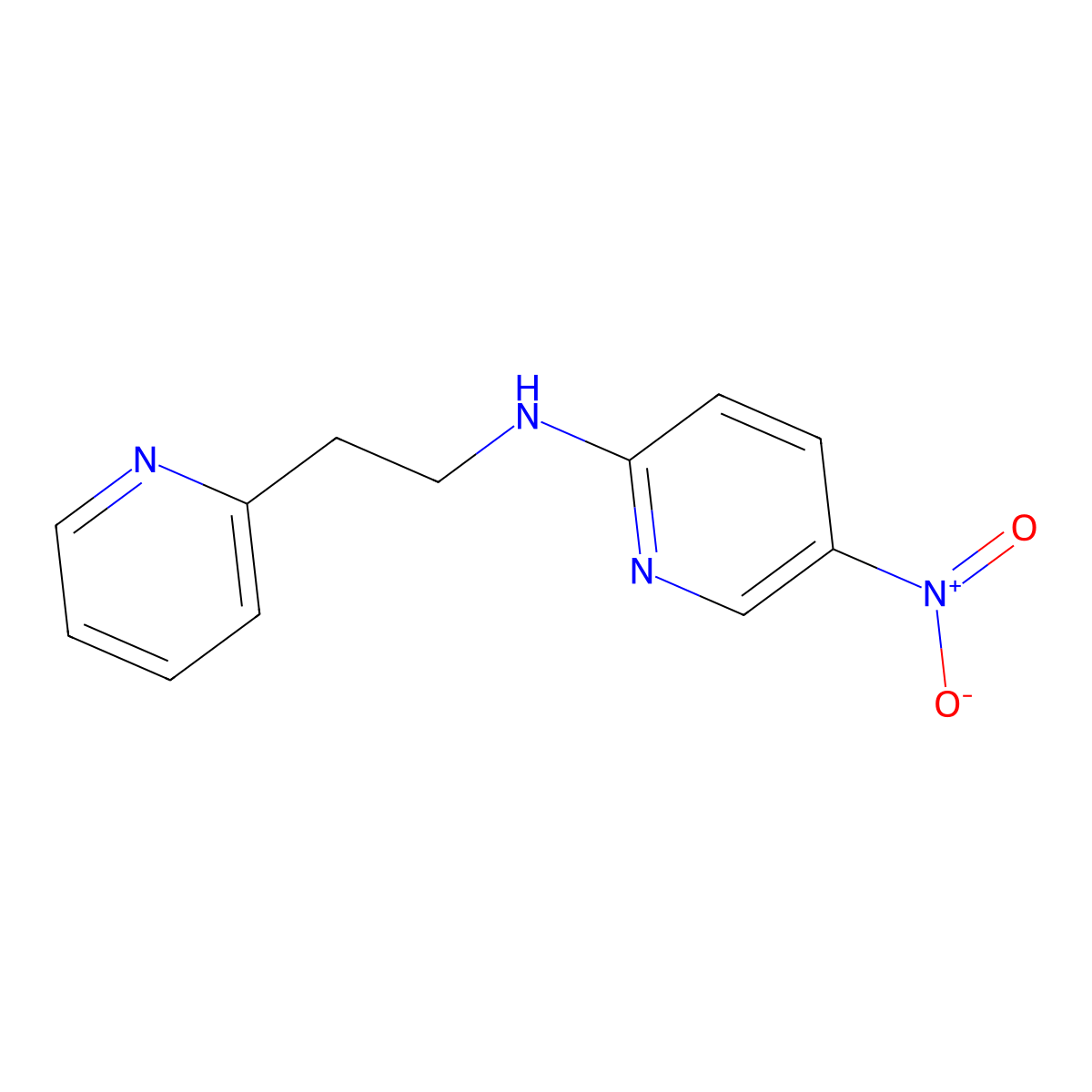 5-nitro-N-(2-pyridin-2-ylethyl)pyridin-2-amine molecular structure, CAS 167897-26-9
