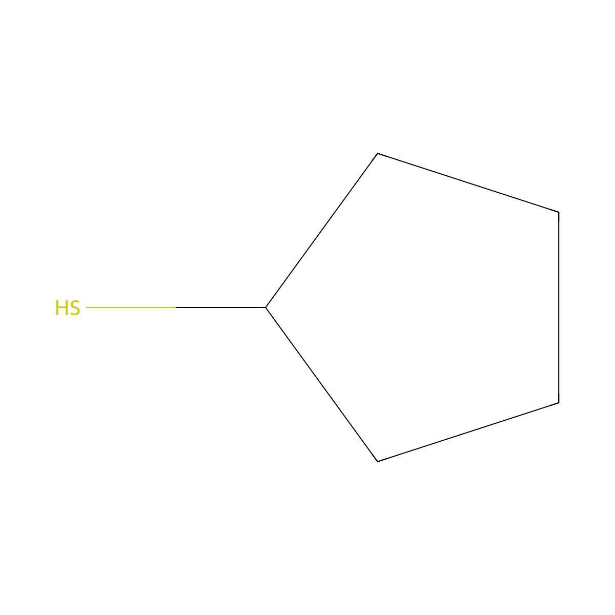 Cyclopentanethiol molecular structure, CAS 1679-07-8
