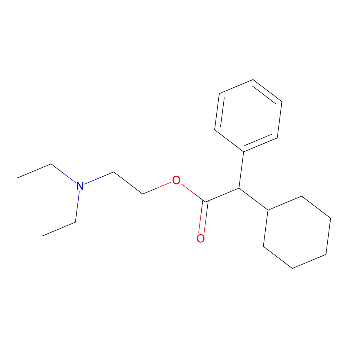 Drofenine molecular structure, CAS 1679-76-1