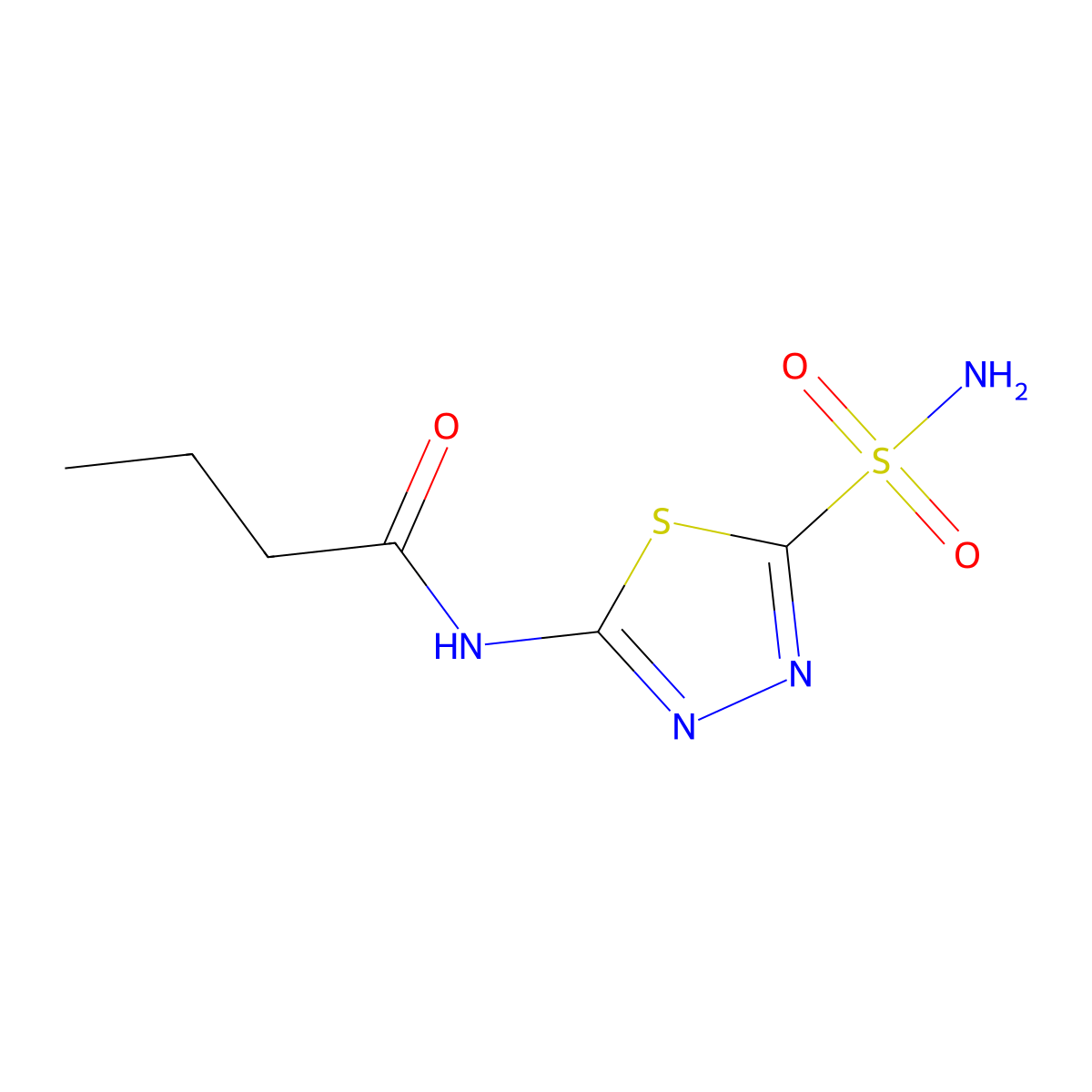 Butazolamide molecular structure, CAS 16790-49-1