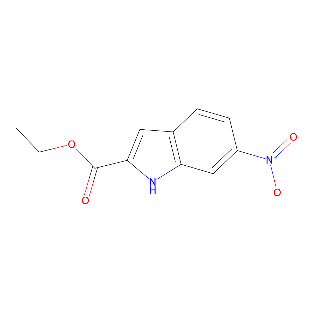 Ethyl 6-nitro-1H-indole-2-carboxylate molecular structure, CAS 16792-45-3