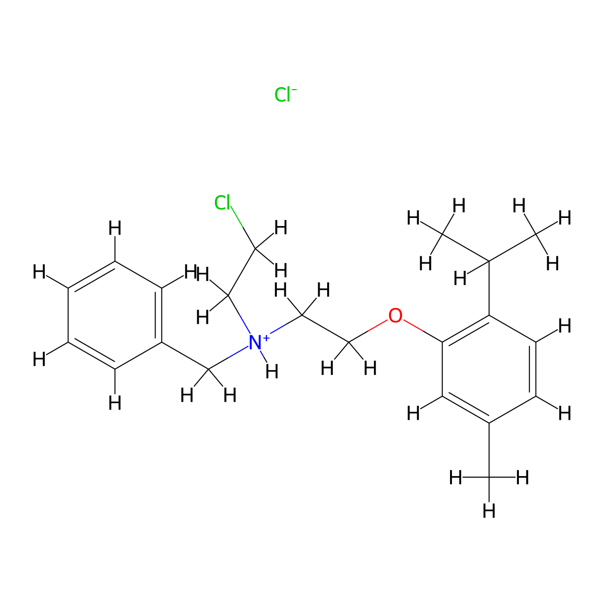Benzylamine, N-(2-chloroethyl)-N-(2-(p-cymene-3-yloxy)ethyl)-, hydrochloride molecular structure, CAS 16793-69-4