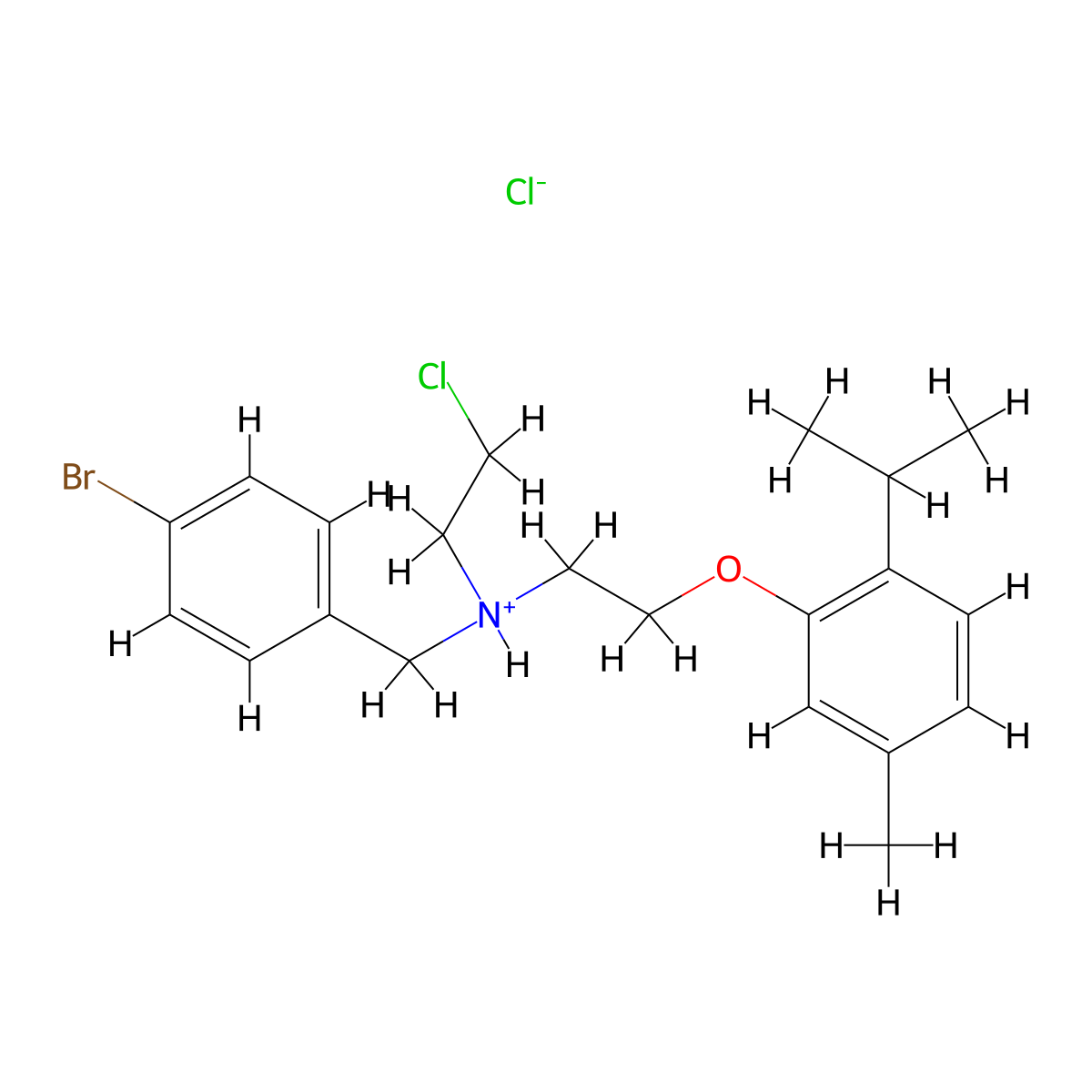 Benzylamine, p-bromo-N-(2-chloroethyl)-N-(2-(p-cymene-3-yloxy)ethyl)-, hydrochloride molecular structure, CAS 16793-70-7