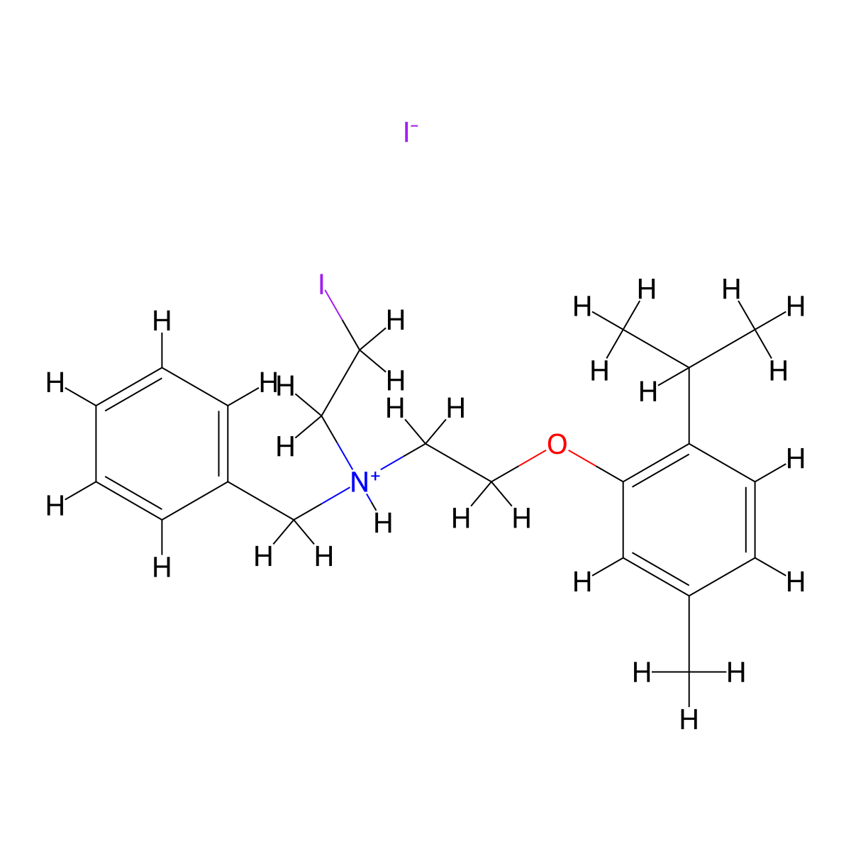 Benzylamine, N-(2-(p-cymene-3-yloxy)ethyl)-N-(2-iodoethyl)-, hydriodide molecular structure, CAS 16793-71-8