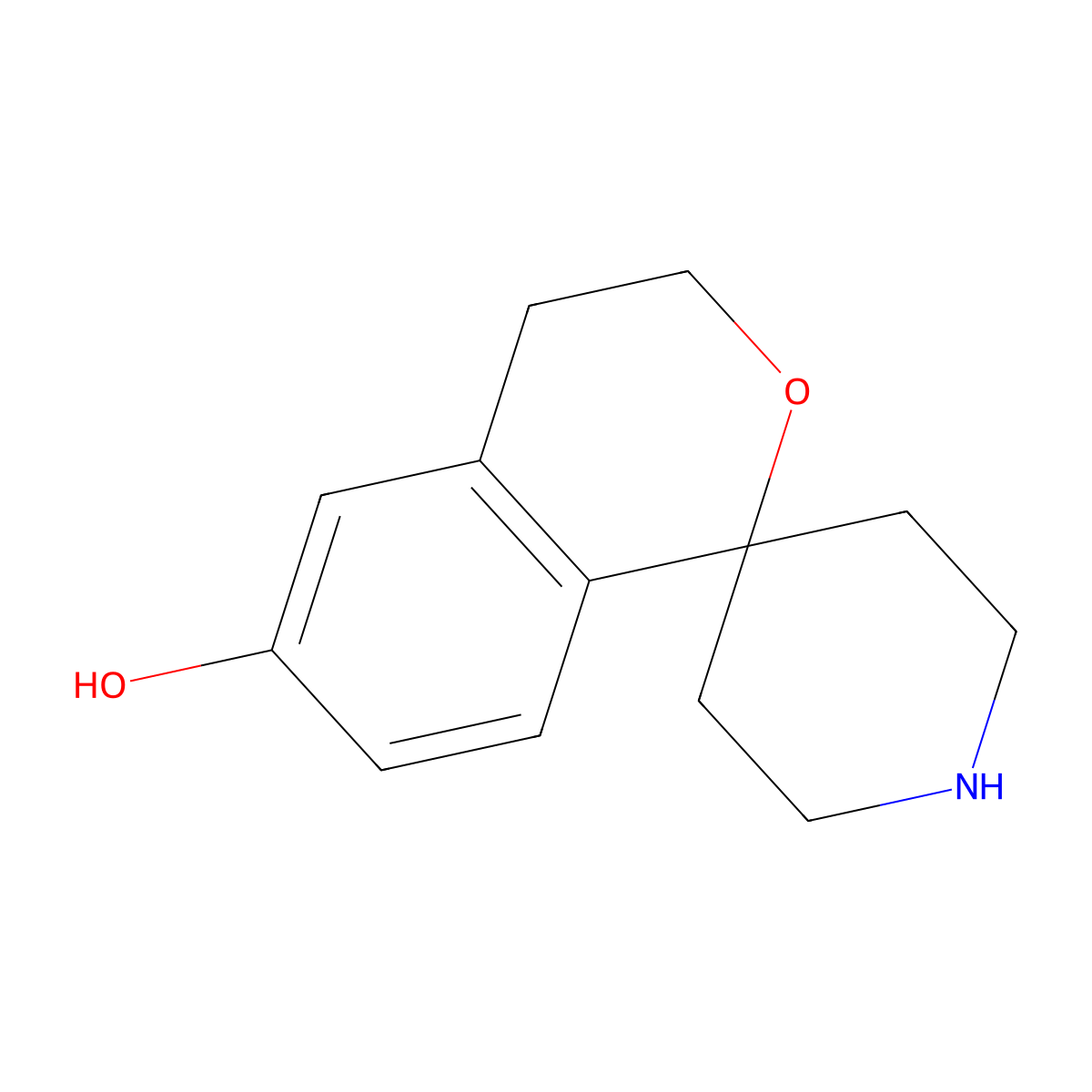 3,4-Dihydrospiro[2-benzopyran-1,4'-piperidin]-6-ol molecular structure, CAS 1679331-09-9