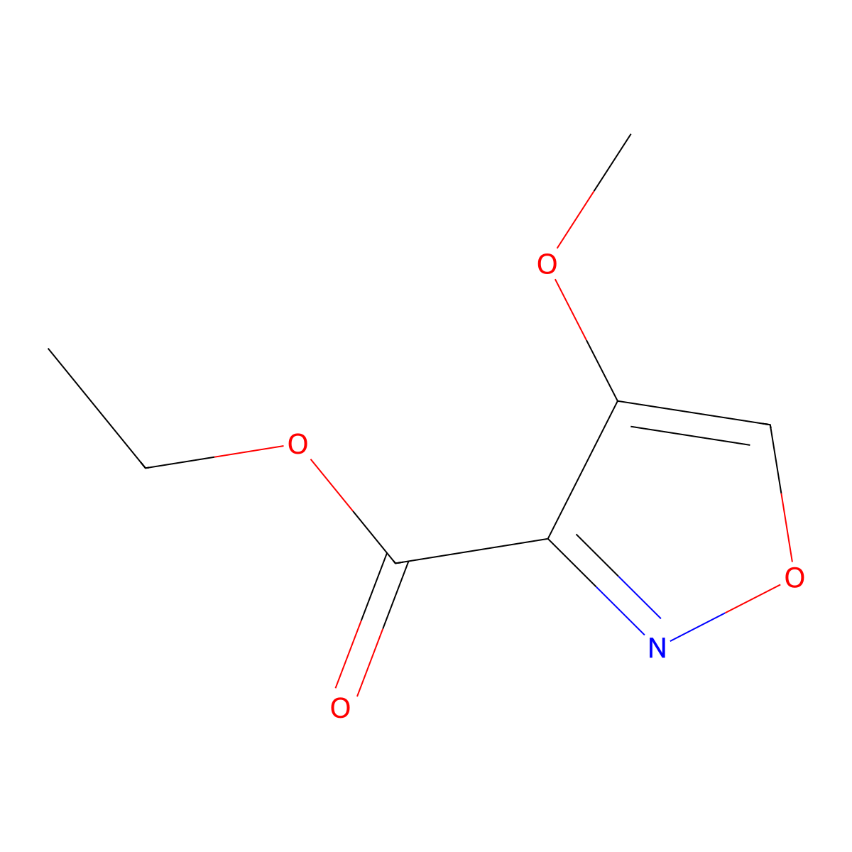 Ethyl 4-methoxy-1,2-oxazole-3-carboxylate molecular structure, CAS 1679340-89-6