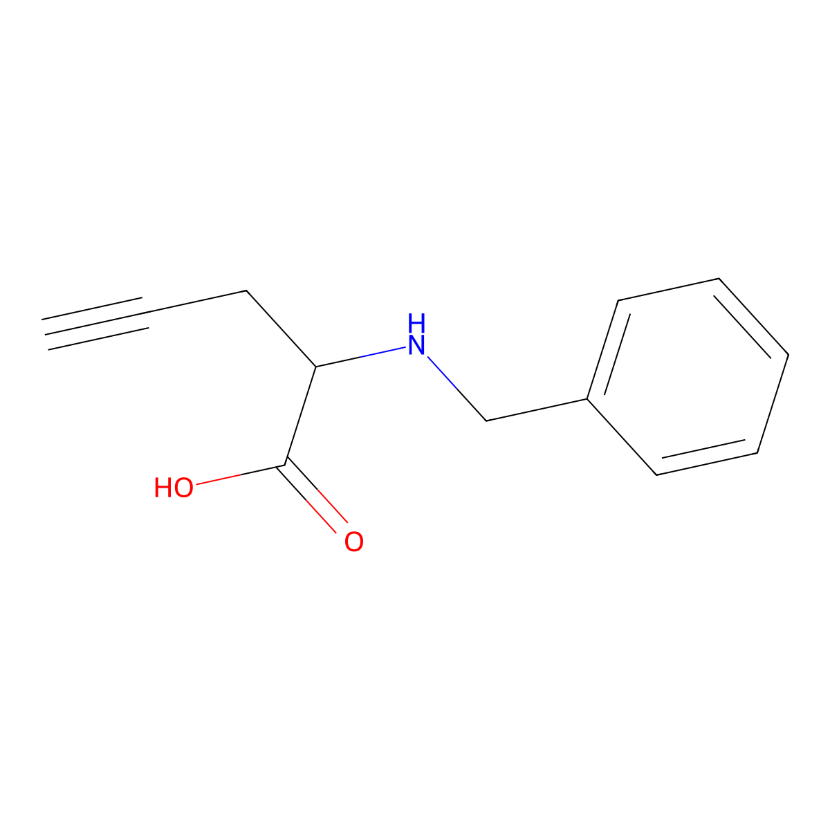 2-(Benzylamino)pent-4-ynoic acid molecular structure, CAS 1679341-04-8