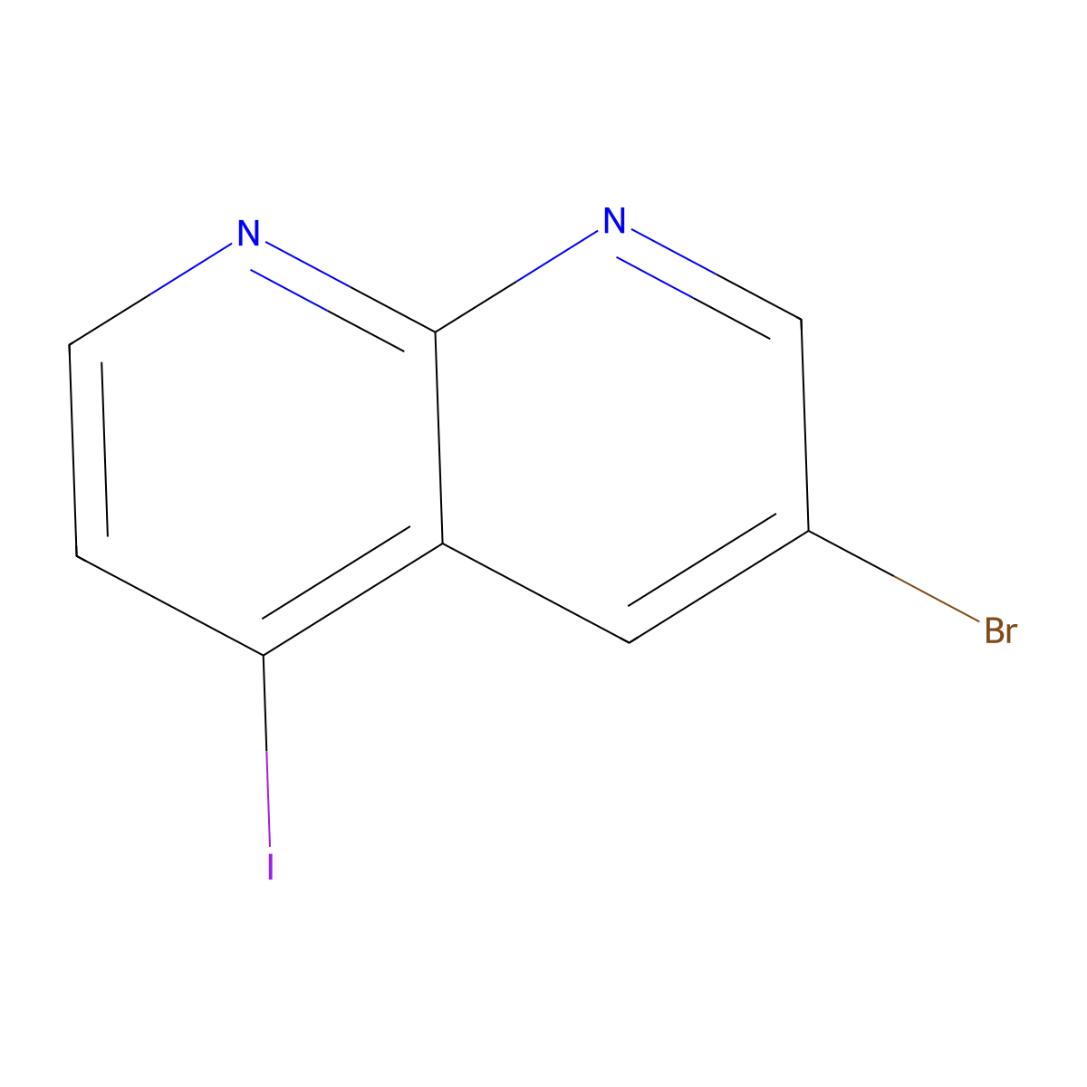 3-Bromo-5-iodo-1,8-naphthyridine molecular structure, CAS 1679345-58-4