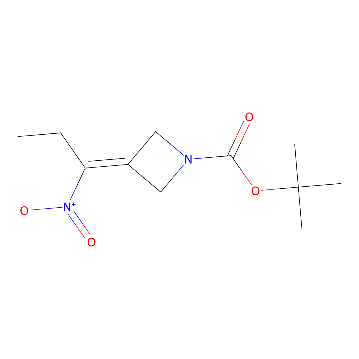 tert-Butyl 3-(1-nitropropylidene)azetidine-1-carboxylate molecular structure, CAS 1679347-39-7