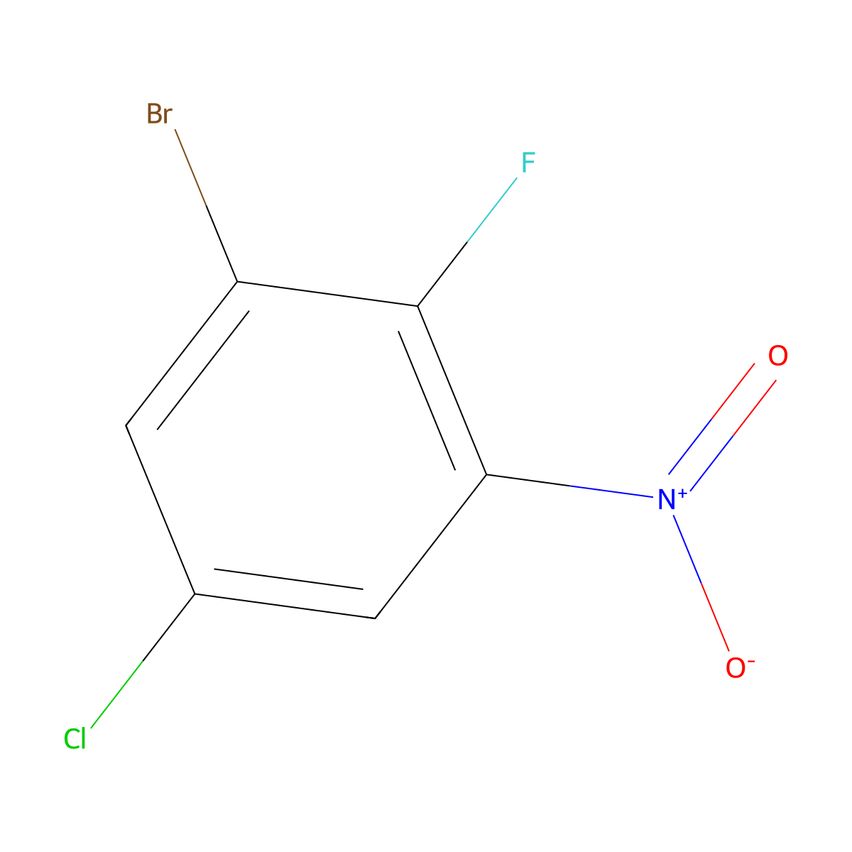 3-Bromo-5-chloro-2-fluoronitrobenzene molecular structure, CAS 1679357-80-2