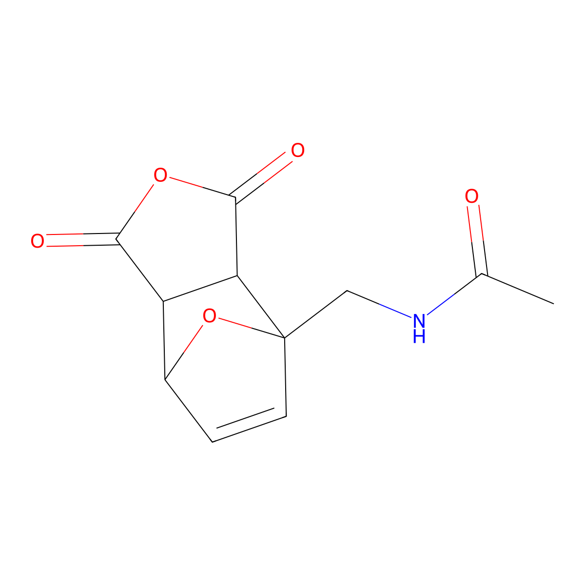N-[(3,5-dioxo-4,10-dioxatricyclo[5.2.1.02,6]dec-8-en-1-yl)methyl]acetamide molecular structure, CAS 167937-93-1