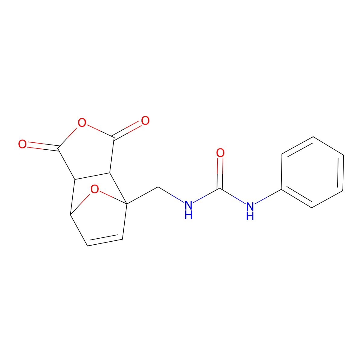 1-[(3,5-Dioxo-4,10-dioxatricyclo[5.2.1.02,6]dec-8-en-1-yl)methyl]-3-phenylurea molecular structure, CAS 167937-94-2