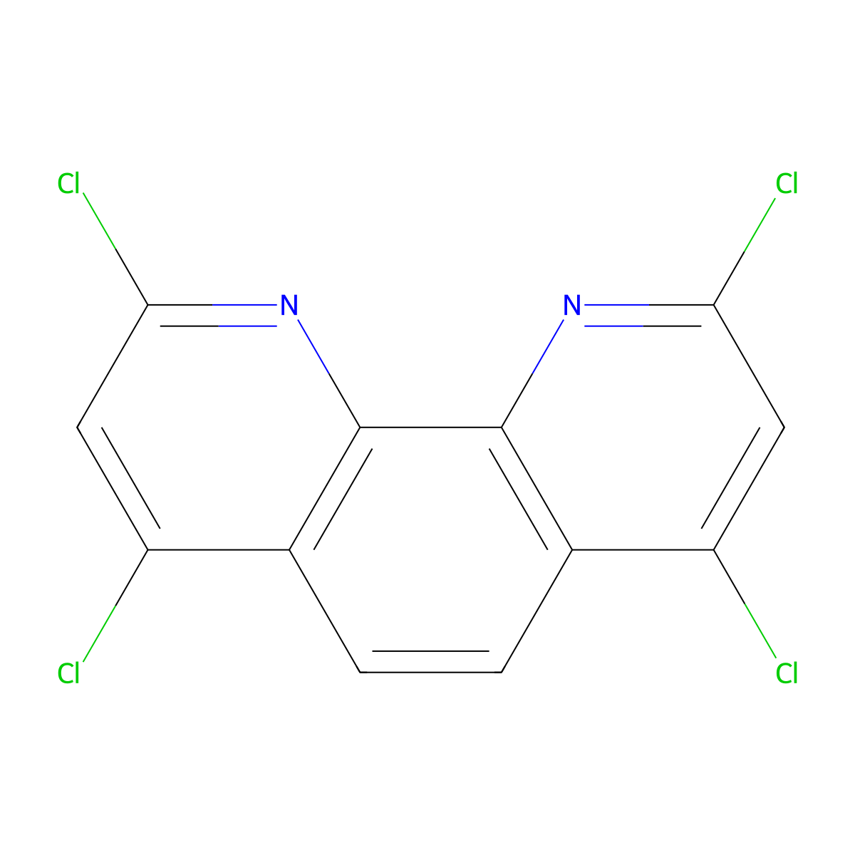 2,4,7,9-Tetrachloro-1,10-phenanthroline molecular structure, CAS 167946-48-7
