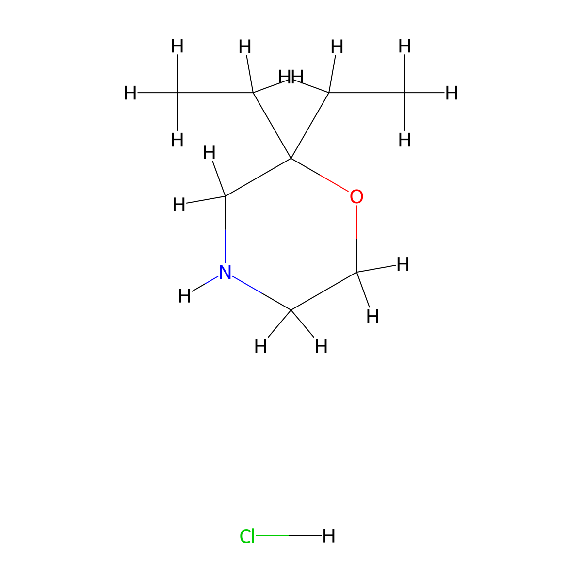 2,2-Diethylmorpholine hydrochloride molecular structure, CAS 167947-92-4