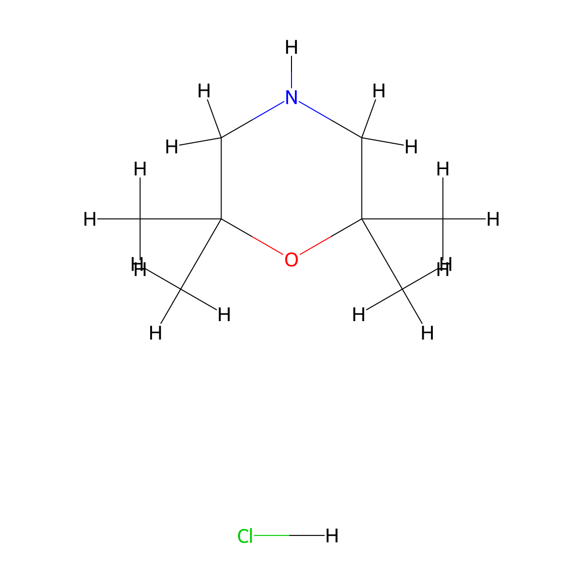 2,2,6,6-Tetramethylmorpholinehydrochloride molecular structure, CAS 167947-93-5