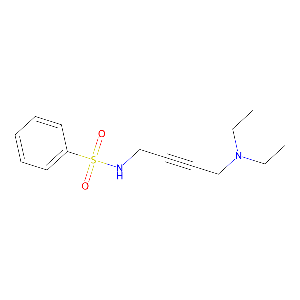 Benzenesulfonamide, N-(4-(diethylamino)-2-butynyl)- molecular structure, CAS 16795-60-1