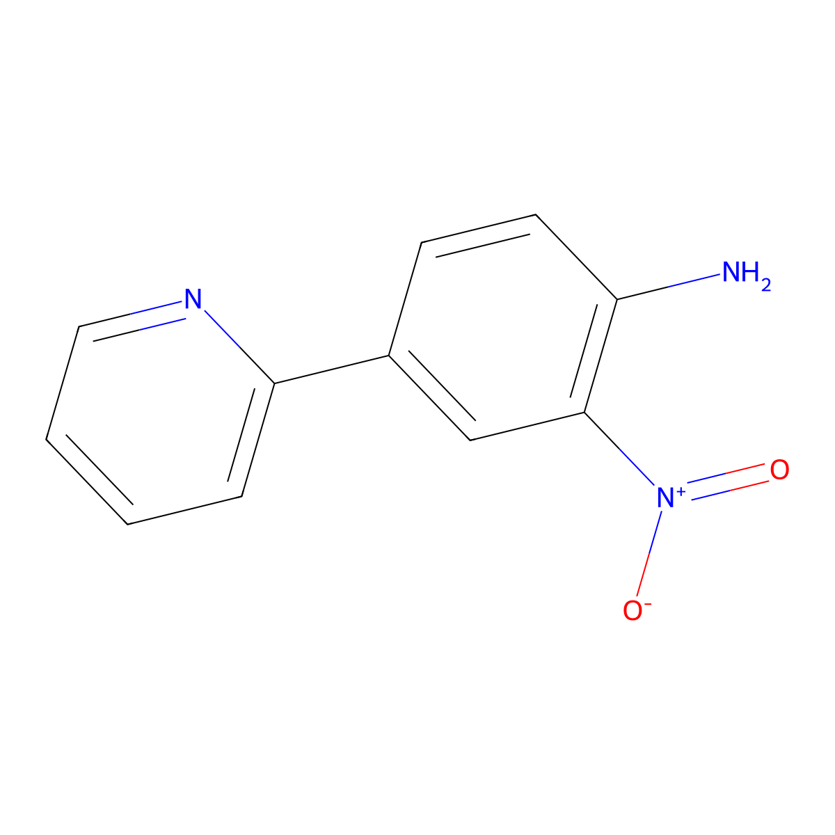 2-Nitro-4-(pyridin-2-yl)aniline molecular structure, CAS 167959-18-4