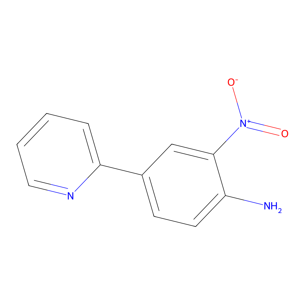 2-Nitro-4-(pyridin-2-yl)aniline molecular structure, CAS 167959-18-4