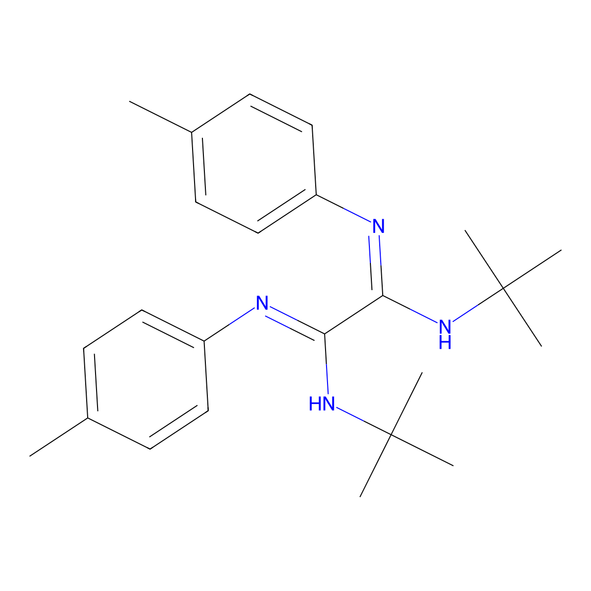 N~1~,N~2~-di(tert-butyl)-N'~1~,N'~2~-bis(4-methylphenyl)ethanediimidamide molecular structure, CAS 167966-68-9