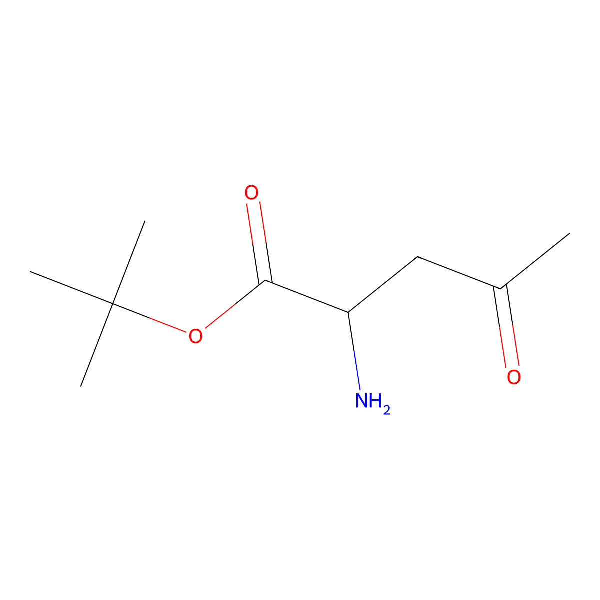 tert-butyl (2S)-2-amino-4-oxopentanoate molecular structure, CAS 167968-50-5