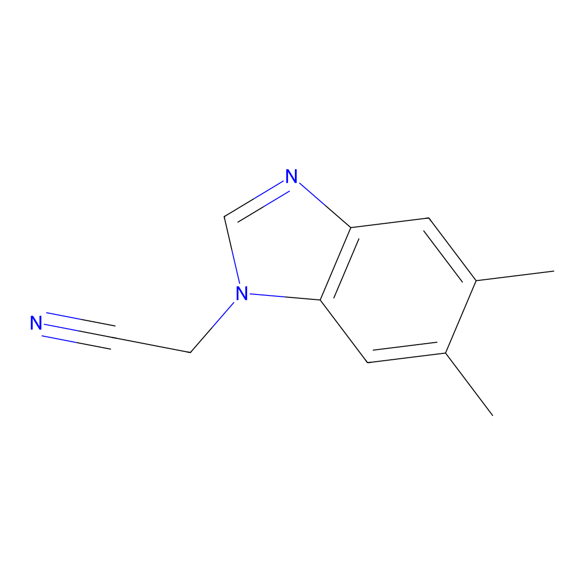 (5,6-Dimethyl-1H-benzimidazol-1-YL)acetonitrile molecular structure, CAS 167980-30-5