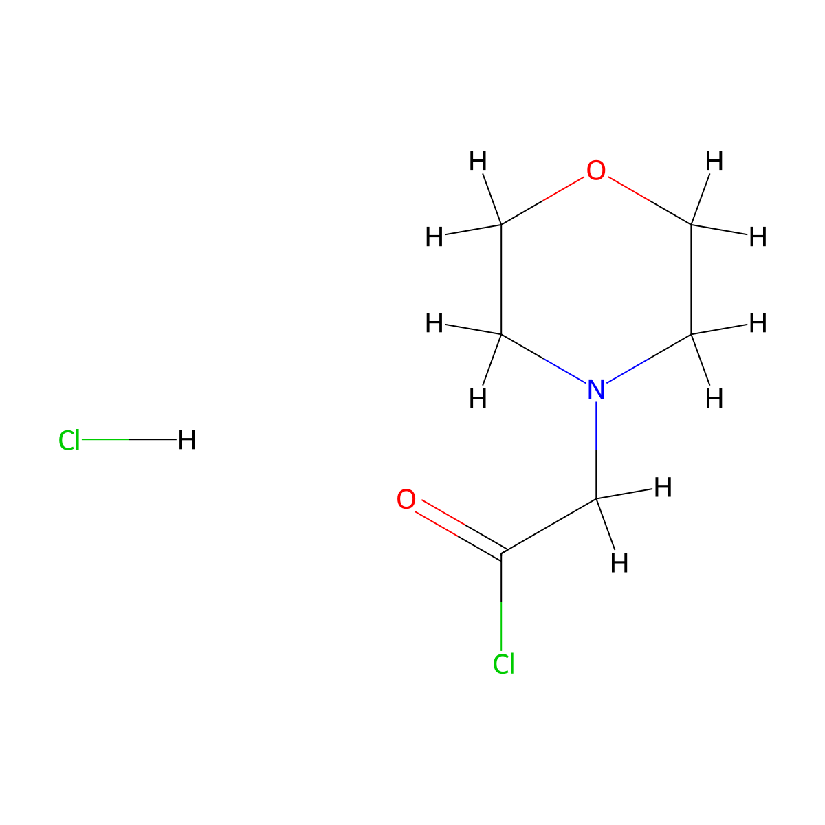 4-Morpholineacetyl chloride, hydrochloride molecular structure, CAS 167982-24-3