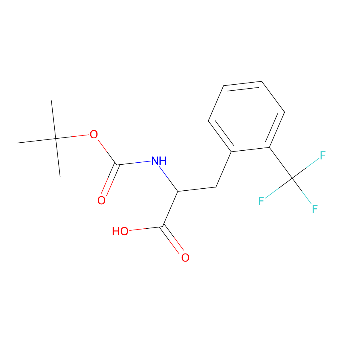Boc-2-(trifluoromethyl)-L-phenylalanine molecular structure, CAS 167993-21-7