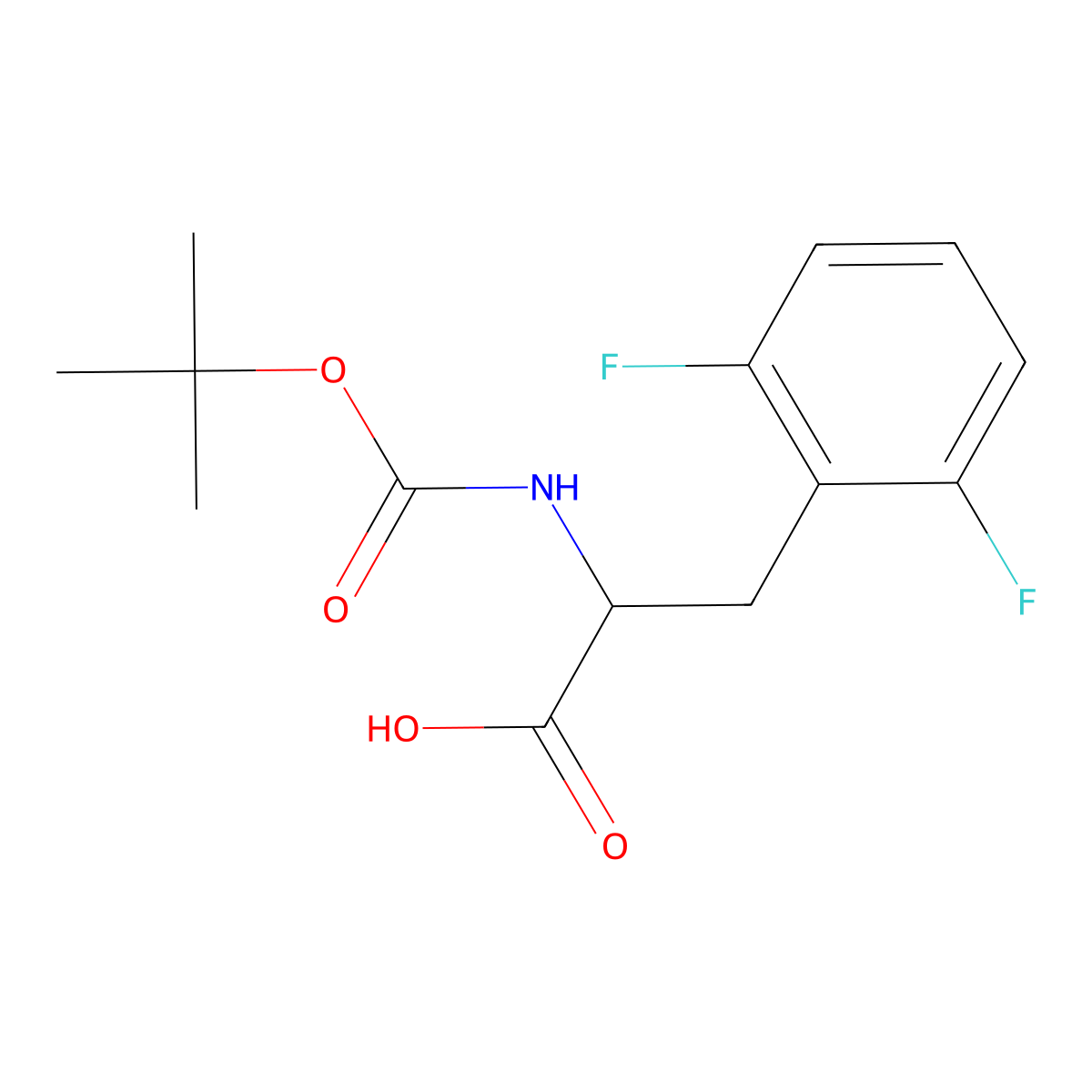 Boc-2,6-Difluoro-D-Phenylalanine molecular structure, CAS 167993-23-9