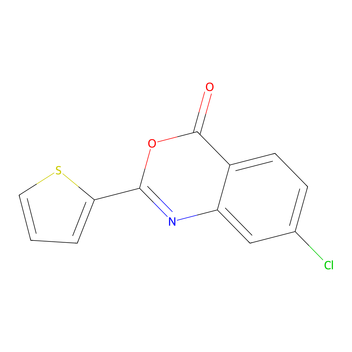 7-chloro-2-(thiophen-2-yl)-4H-3,1-benzoxazin-4-one molecular structure, CAS 167994-94-7