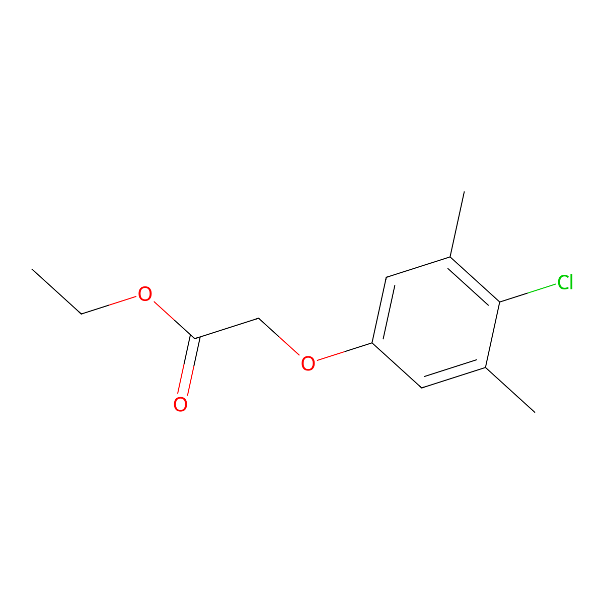 Ethyl (4-chloro-3,5-dimethylphenoxy)acetate molecular structure, CAS 167995-29-1