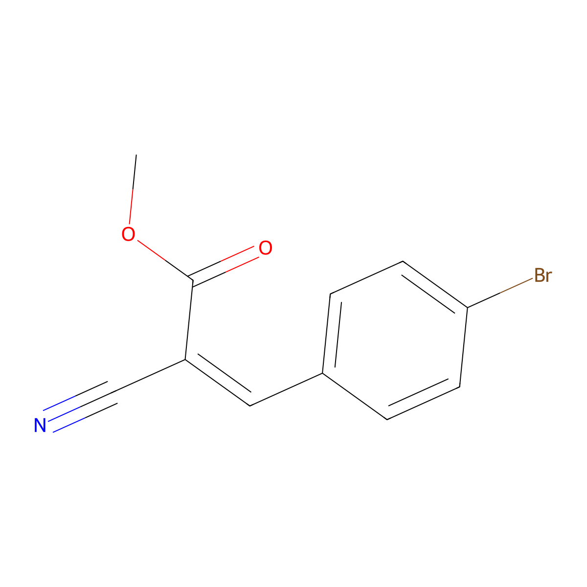 Methyl 3-(4-bromophenyl)-2-cyanoprop-2-enoate molecular structure, CAS 167995-88-2