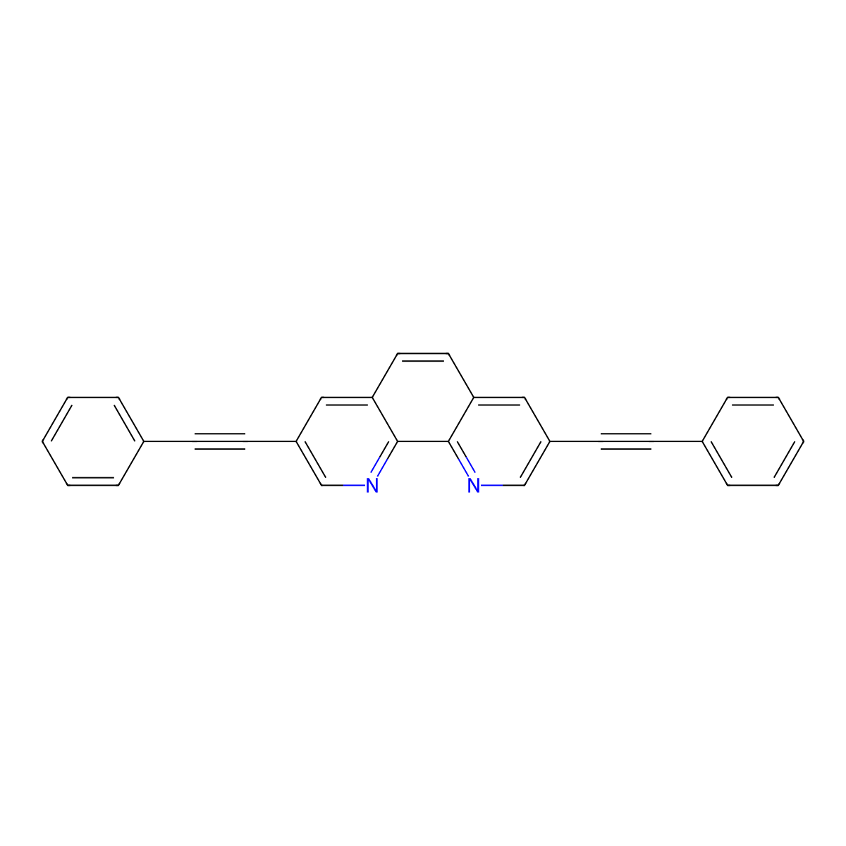 3,8-Bis(phenylethynyl)-1,10-phenanthroline molecular structure, CAS 168003-69-8