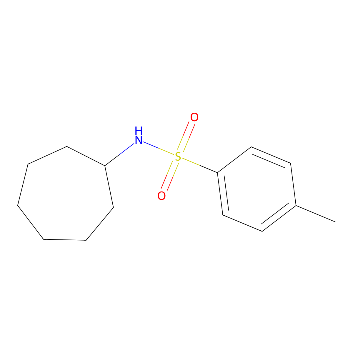 N-cycloheptyl-4-methylbenzenesulfonamide molecular structure, CAS 16801-70-0
