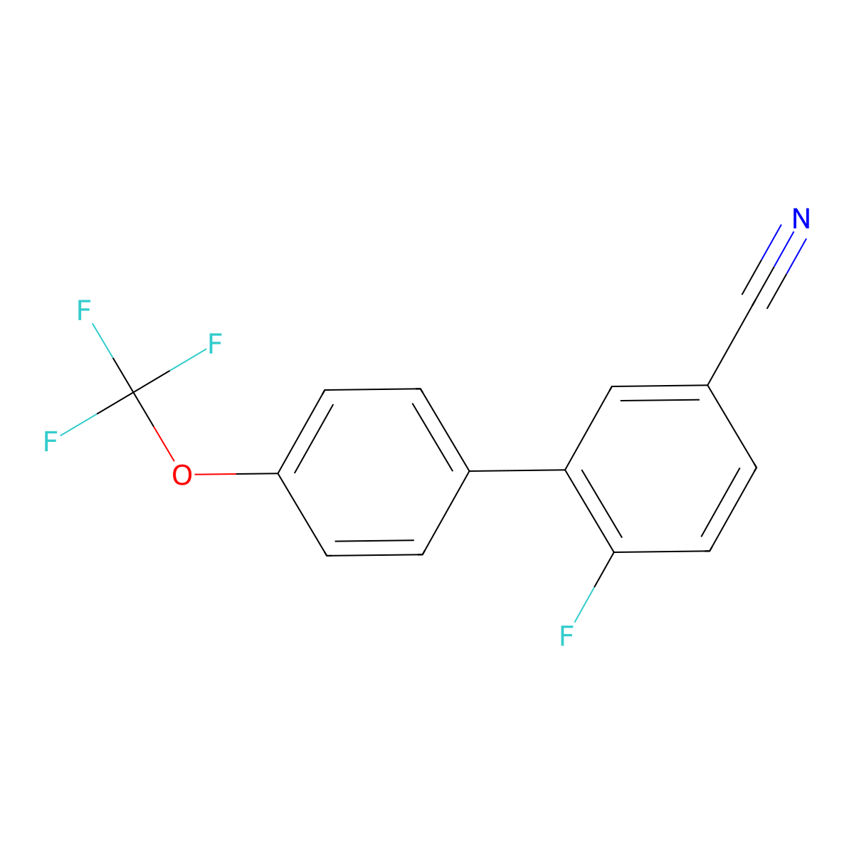 3-Cyano-6-fluoro-4'-(trifluoromethoxy)biphenyl molecular structure, CAS 168010-60-4
