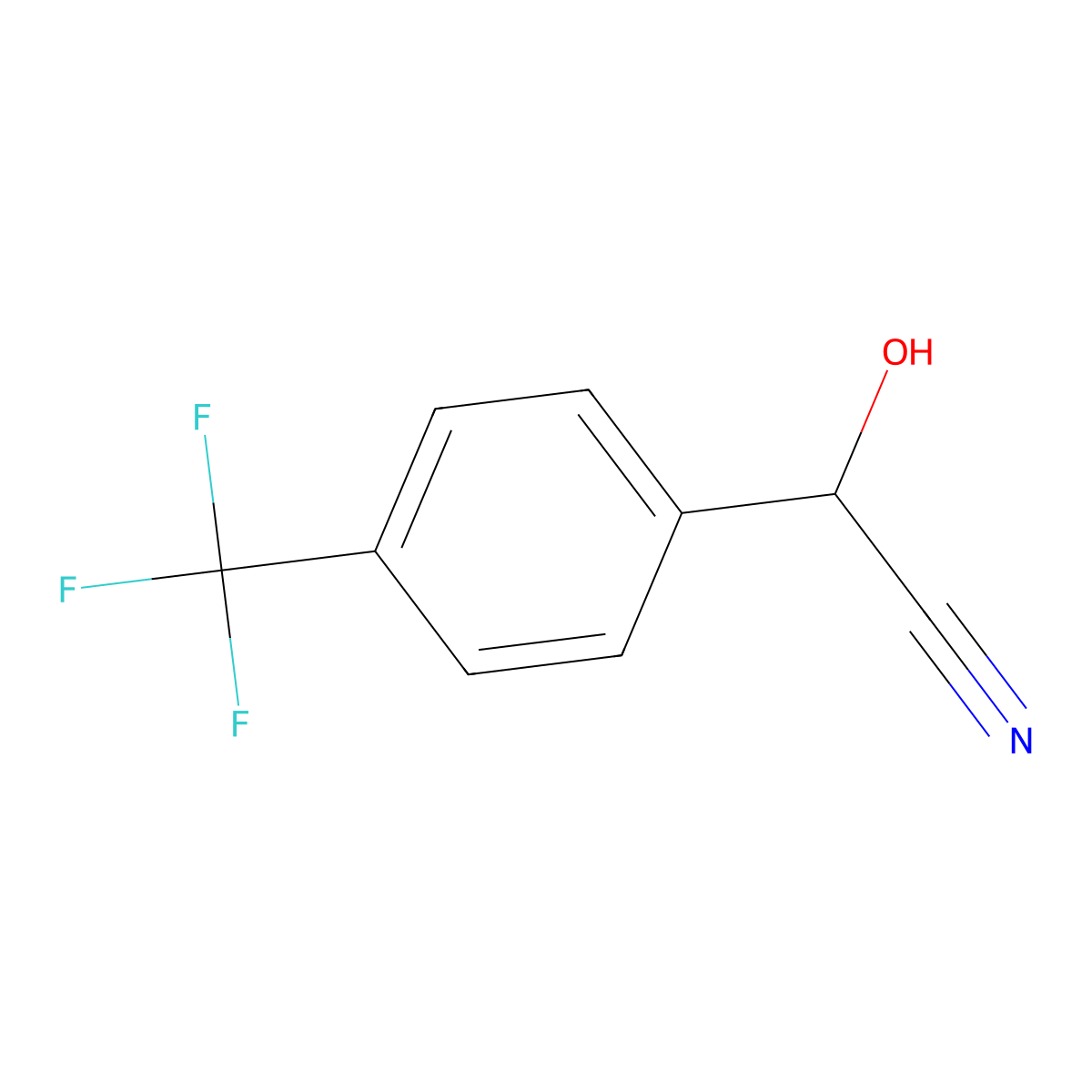 2-Hydroxy-2-[4-(trifluoromethyl)phenyl]acetonitrile molecular structure, CAS 168013-75-0