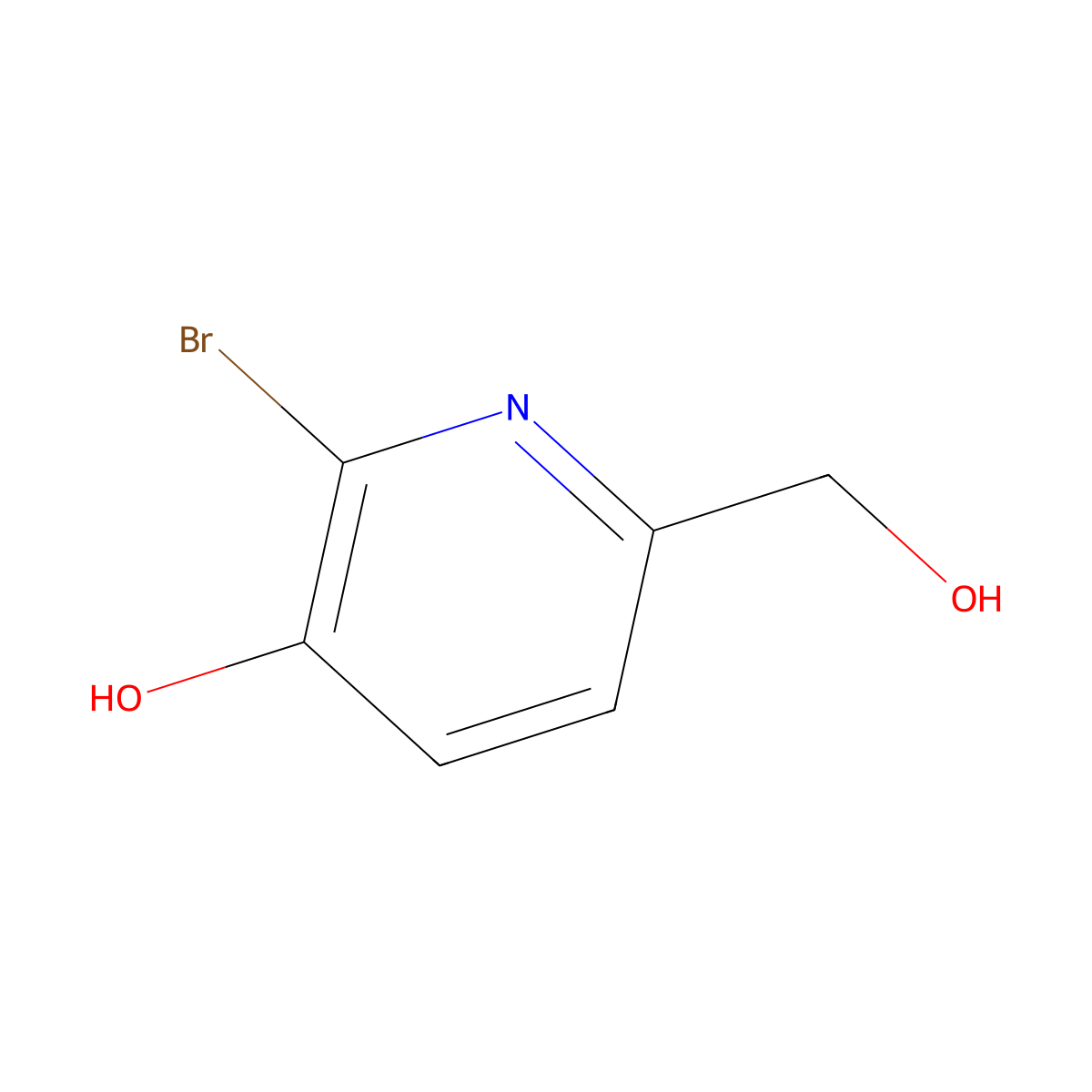 2-Bromo-6-(hydroxymethyl)pyridin-3-ol molecular structure, CAS 168015-04-1