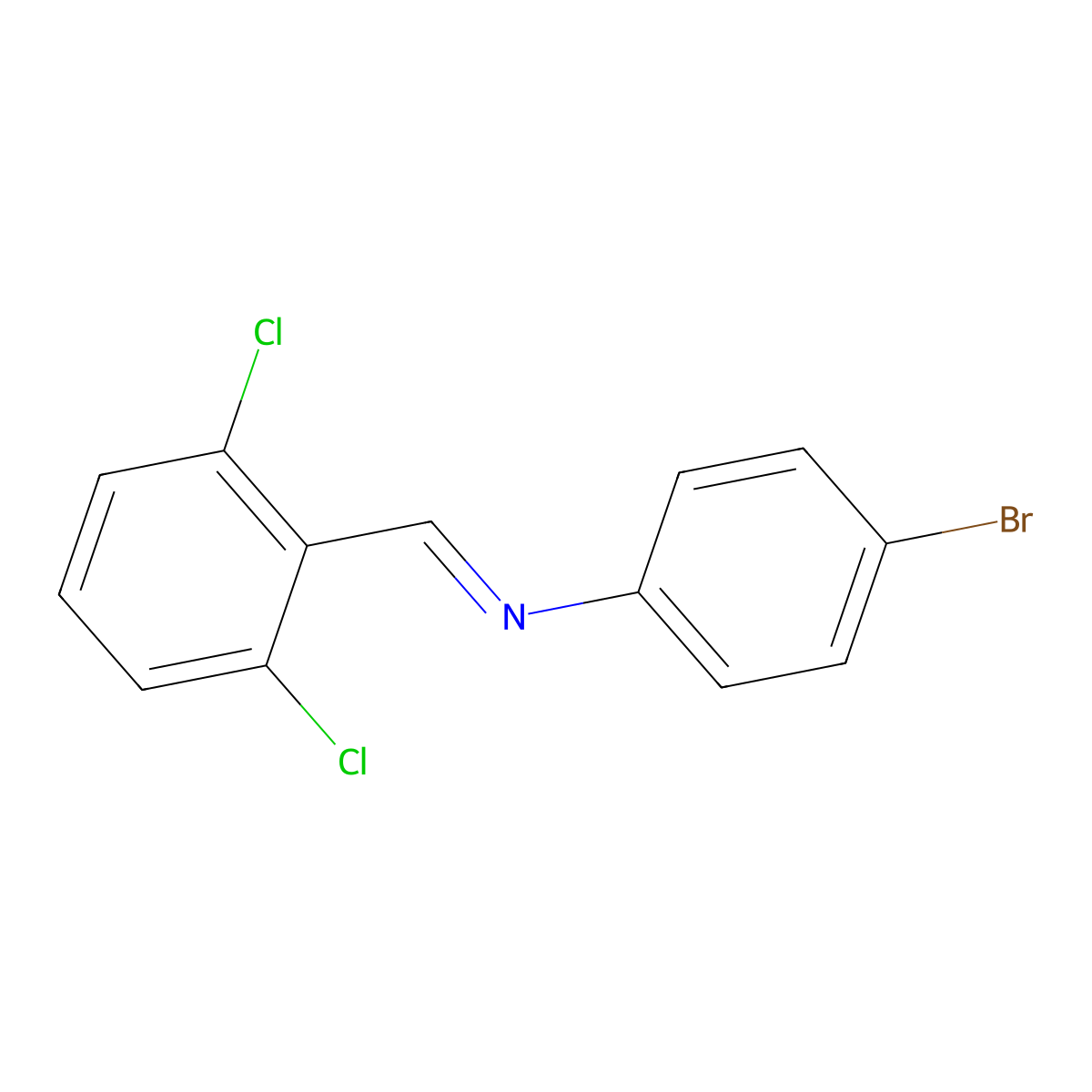 [N(E)]-4-Bromo-N-[(2,6-dichlorophenyl)methylene]benzenamine molecular structure, CAS 1680180-82-8