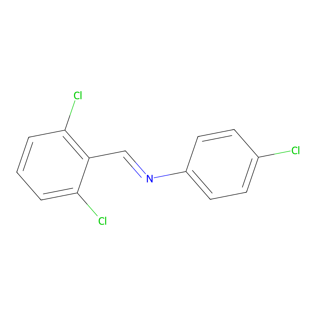 [N(E)]-4-Chloro-N-[(2,6-dichlorophenyl)methylene]benzenamine molecular structure, CAS 1680180-83-9