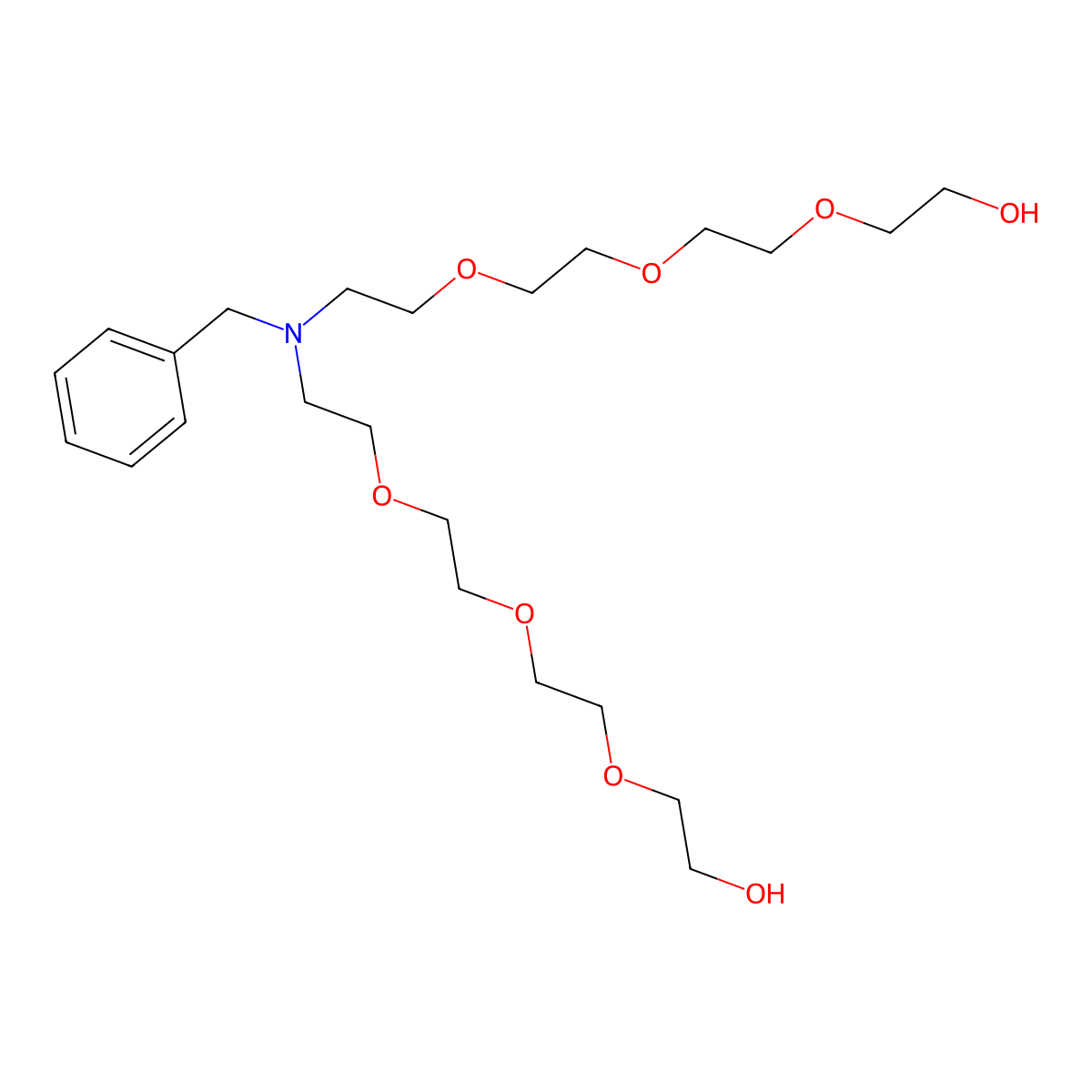 N-Benzyl-N-bis(PEG3-OH) molecular structure, CAS 1680183-01-0