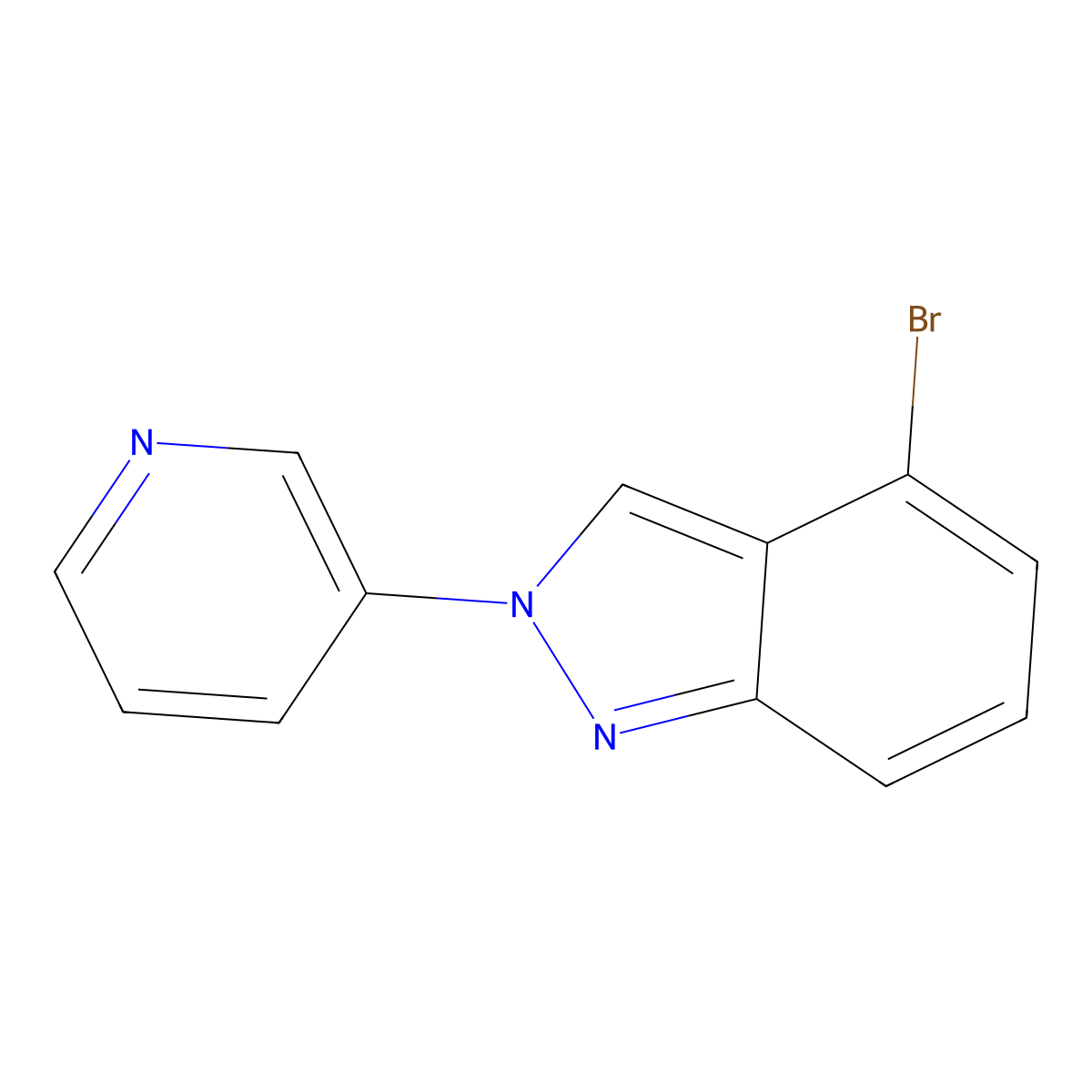 4-bromo-2-(pyridin-3-yl)-2H-indazole molecular structure, CAS 1680191-45-0