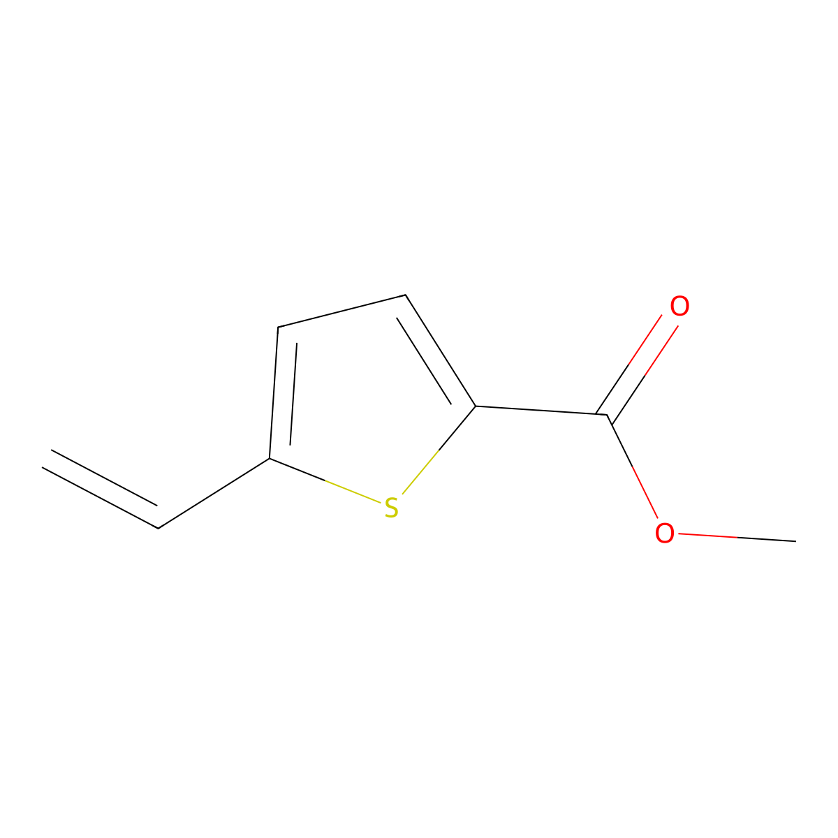 Methyl 5-ethenylthiophene-2-carboxylate molecular structure, CAS 1680191-98-3