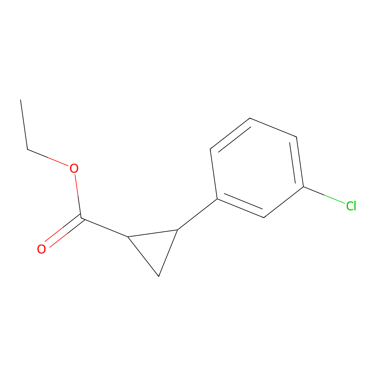 (1S,2S)-ethyl 2-(3-chlorophenyl)cyclopropanecarboxylate molecular structure, CAS 1680198-24-6