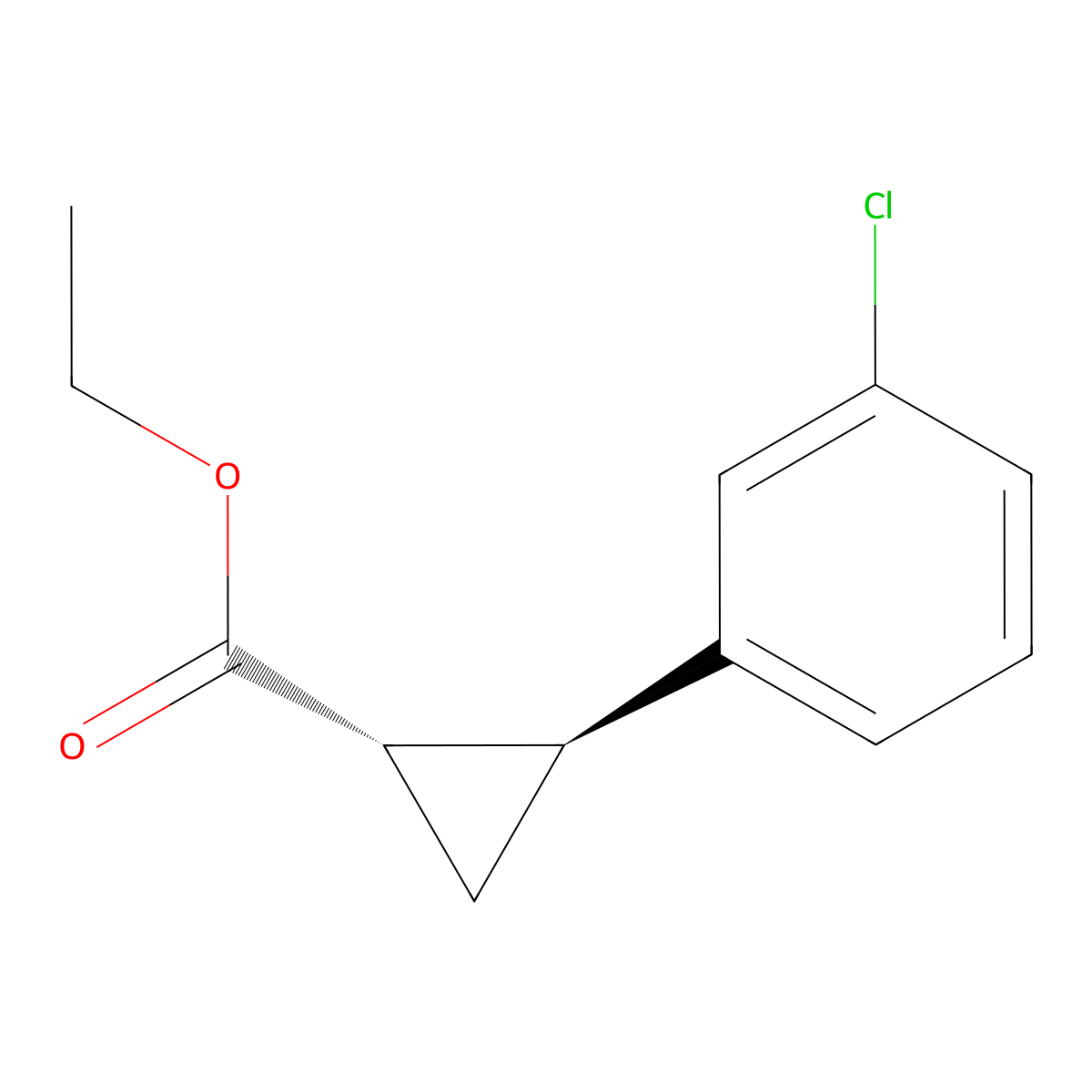 (1S,2S)-ethyl 2-(3-chlorophenyl)cyclopropanecarboxylate molecular structure, CAS 1680198-24-6