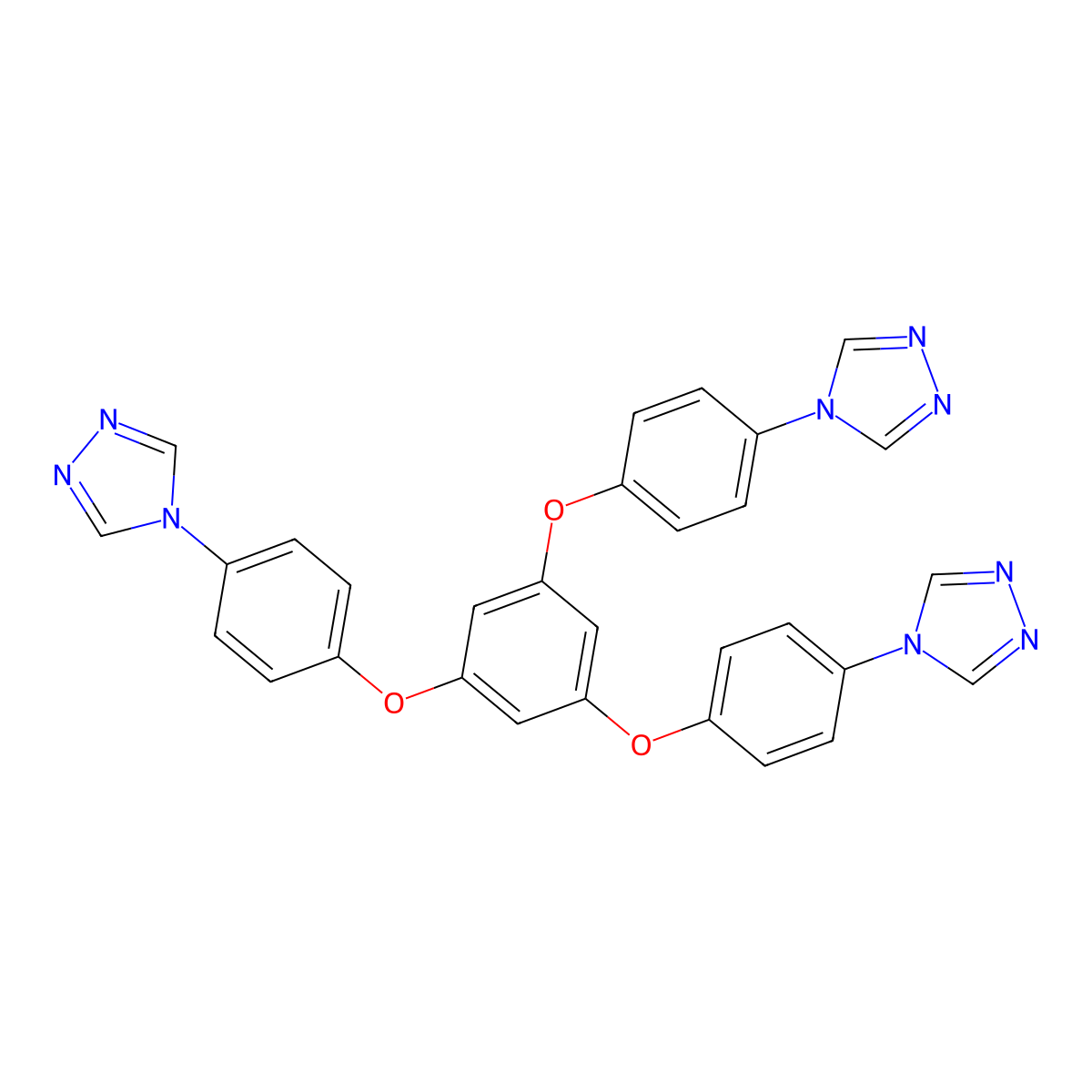1,3,5-Tris(4-(4H-1,2,4-triazol-4-yl)phenoxy)benzene molecular structure, CAS 1680199-77-2
