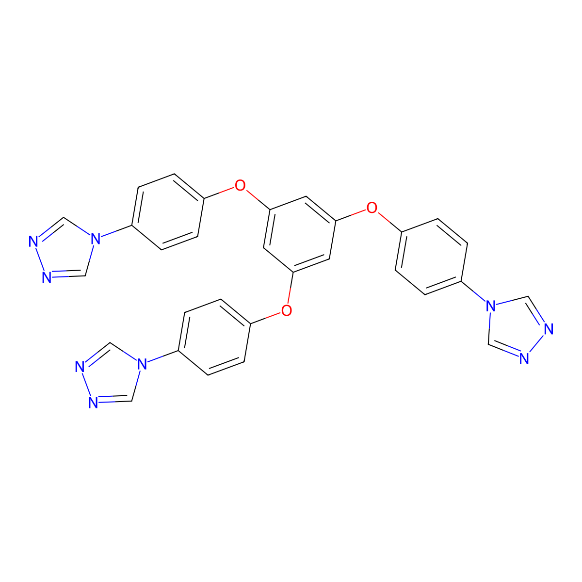 1,3,5-Tris(4-(4H-1,2,4-triazol-4-yl)phenoxy)benzene molecular structure, CAS 1680199-77-2