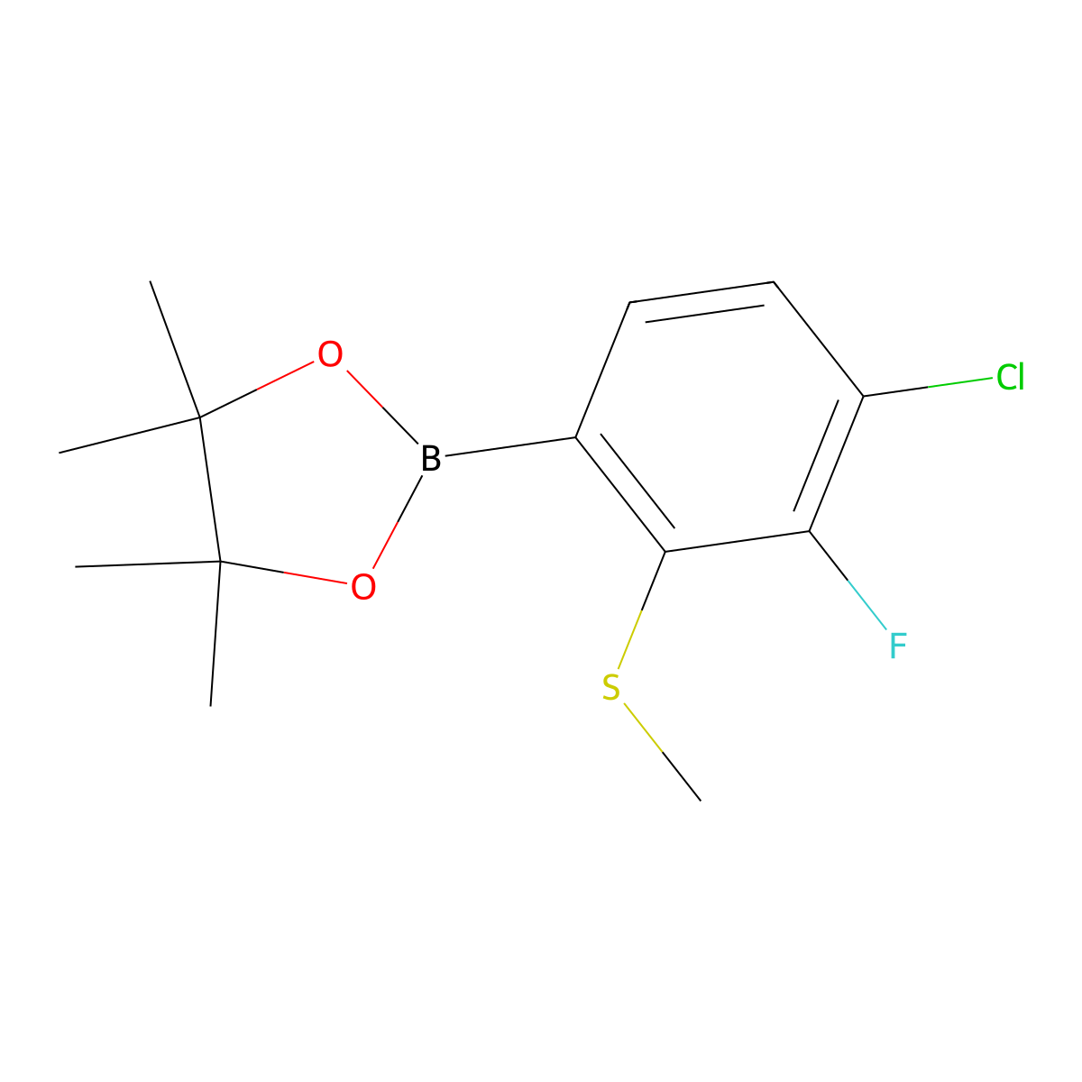 4-Chloro-3-fluoro-2-methylthiophenylboronicacidpinacolester molecular structure, CAS 1680200-85-4